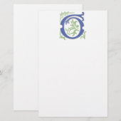 Letter G Monogram-Lilie Briefpapier (Vorne/Hinten)