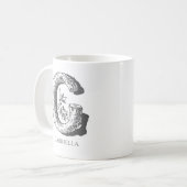 Letter G Monogram, Modern Name Kaffeetasse (Vorderseite Links)