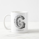 Letter G Monogram, Modern Name Kaffeetasse (Links)