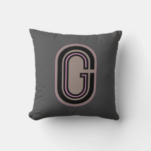 Letter G Monogram Oval Wappen Kissen