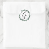 Letter G Monogramm Minimalistischer botanischer Le Runder Aufkleber (Tasche)