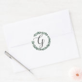 Letter G Monogramm Minimalistischer botanischer Le Runder Aufkleber (Umschlag)
