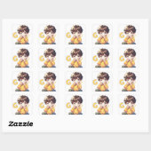 Letter G Niedlich Boy Anime Quadratischer Aufkleber (Blatt)