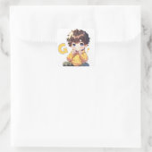 Letter G Niedlich Boy Anime Quadratischer Aufkleber (Tasche)