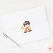 Letter G Niedlich Boy Anime Quadratischer Aufkleber (Umschlag)