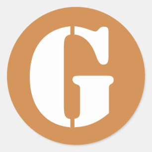 Letter G Peru Gold Stencil Alphabet von Janz Runder Aufkleber