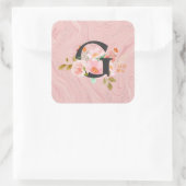 Letter G Quadratischer Aufkleber (Tasche)