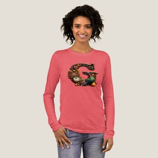 Letter G Thanksgiving style Tri-Blend Shirt (Volle Vorderseite)