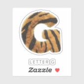 Letter G Tiger Fur Sticker (Blatt)