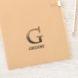 Letter G Two-Tone Silver Gray und Name Aufkleber