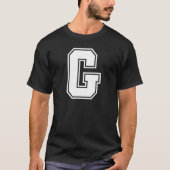 Letter G University Style Personalisiert Alphabet T-Shirt (Vorderseite)