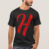 Letter H Alphabet Large Red Graphic Initial T-Shirt (Vorderseite)
