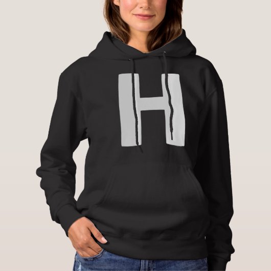 Letter H big and bold white Hoodie (Vorderseite)