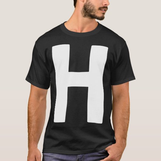Letter H big and bold white T-Shirt (Vorderseite)