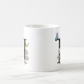Letter H Botancolor Butterfly Monogramm Kaffeetasse (Mittel)