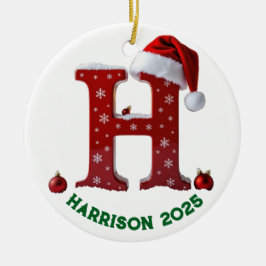 Letter h ceramic ornament
