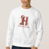 Letter H Christmas Monogram Design Sweatshirt (Vorderseite)