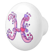 Letter H doodle Art pink und lila Griff Knopf (Rechts)