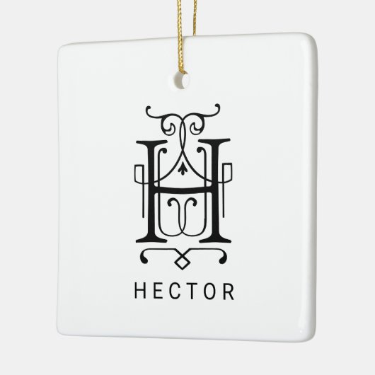 Letter H Elegant Monogram Christmas Ornament (Links)