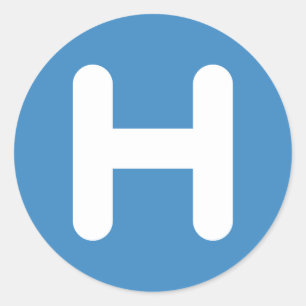 Letter H Emoji Twitter Runder Aufkleber