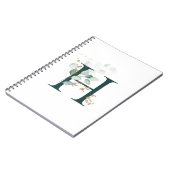 Letter H Eukalyptus und Gold Mit Monogramm Notizblock (Linke Seite)