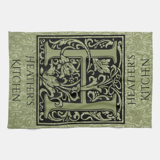 Letter H First Letter Monogram Personalisiert Geschirrtuch (Horizontal)