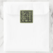 Letter H First Letter Monogram Quadratischer Aufkleber (Tasche)