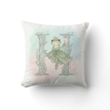 Letter H Frog Princess Watercolor Illustration