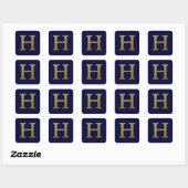 Letter H Gold Square Sticker (Blatt)