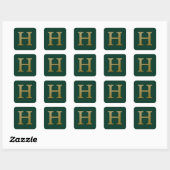 Letter H Gold Square Sticker (Blatt)