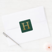 Letter H Gold Square Sticker (Umschlag)