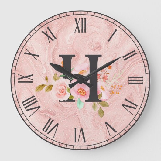 Letter H Große Wanduhr (Vorderseite)