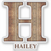 Letter-H-Holzstruktur mit individuelle Name Aufkleber (Vorderseite)