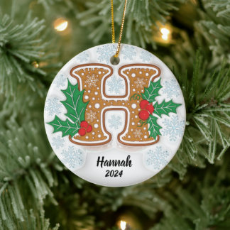 Letter H Individuelle Name Christmas Keramik Ornament