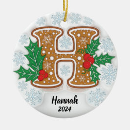 Letter H Individuelle Name Christmas Keramik Ornament