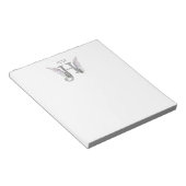Letter H Initial Monogram mit Angel Wings & Halo Notizblock (angewinkelt)