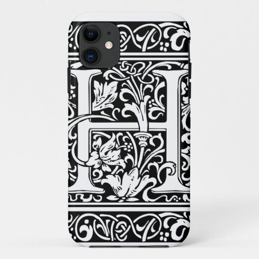 Letter H Mittelalterliche Monogram Art Nouveau Case-Mate iPhone Hülle (Rückseite)