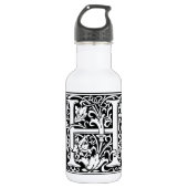 Letter H Mittelalterliche Monogram Art Nouveau Edelstahlflasche (Vorderseite)