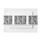 Letter H Mittelalterliche Monogram Art Nouveau Einladungsbanderole (Vorderseite Beispiel)