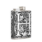 Letter H Mittelalterliche Monogram Art Nouveau Flachmann (Rechts)