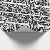 Letter H Mittelalterliche Monogram Art Nouveau Geschenkpapier (Ecke)