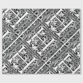 Letter H Mittelalterliche Monogram Art Nouveau Geschenkpapier (Flach)