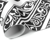 Letter H Mittelalterliche Monogram Art Nouveau Geschenkpapier (Rolleneckpunkt)