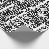 Letter H Mittelalterliche Monogram Art Nouveau Geschenkpapier (Ecke)