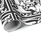 Letter H Mittelalterliche Monogram Art Nouveau Geschenkpapier (Rolleneckpunkt)