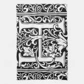 Letter H Mittelalterliche Monogram Art Nouveau Geschirrtuch (Vertikal)