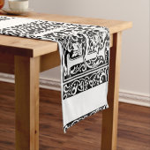 Letter H Mittelalterliche Monogram Art Nouveau Kurzer Tischläufer (Beispiel)