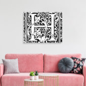 Letter H Mittelalterliche Monogram Art Nouveau Leinwanddruck (Insitu (Wohnzimmer))