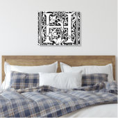 Letter H Mittelalterliche Monogram Art Nouveau Leinwanddruck (Insitu (Schlafzimmer))