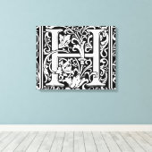 Letter H Mittelalterliche Monogram Art Nouveau Leinwanddruck (Insitu (Holzboden))